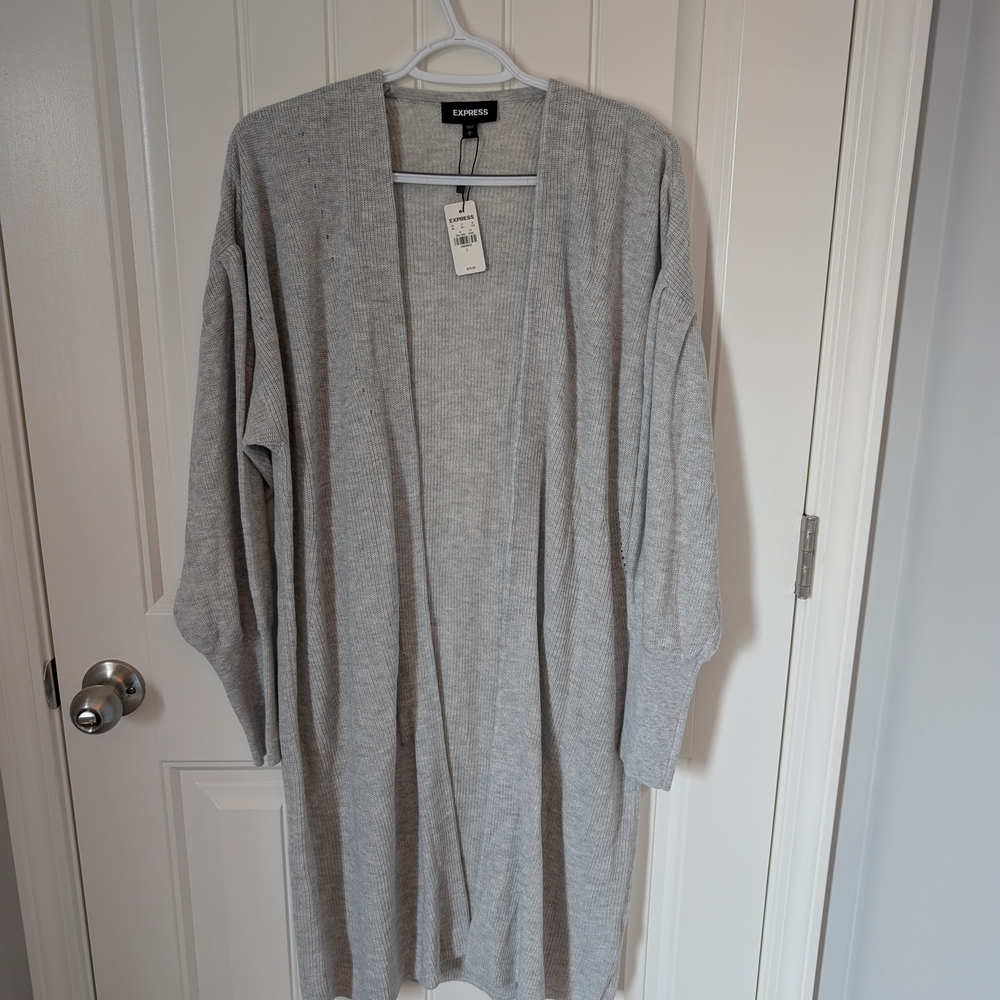 Luxe Gray Women's Cardigan Sweater